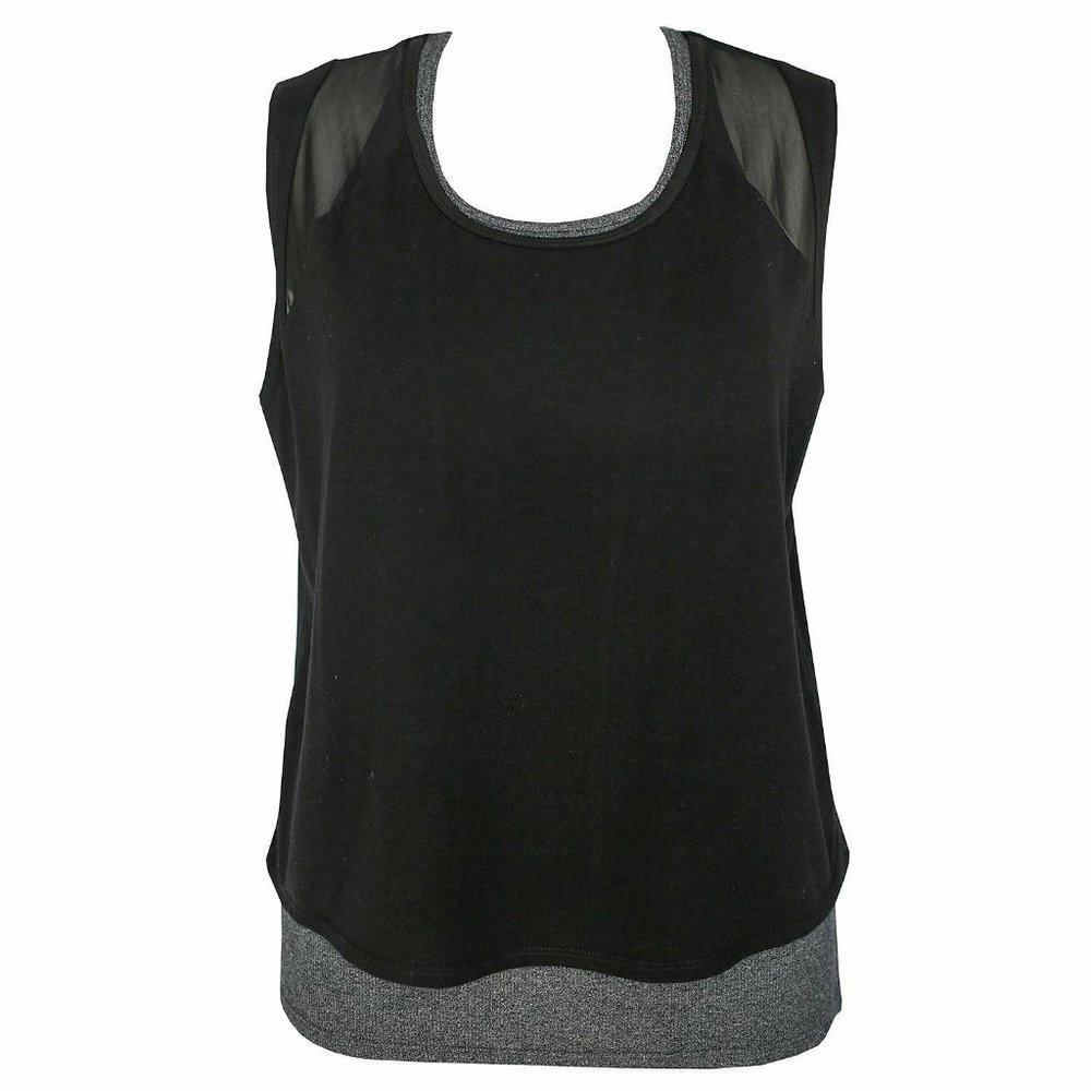NEW WITH TAGS TANGERINE TWOFER TOP - BLACK/GRAY